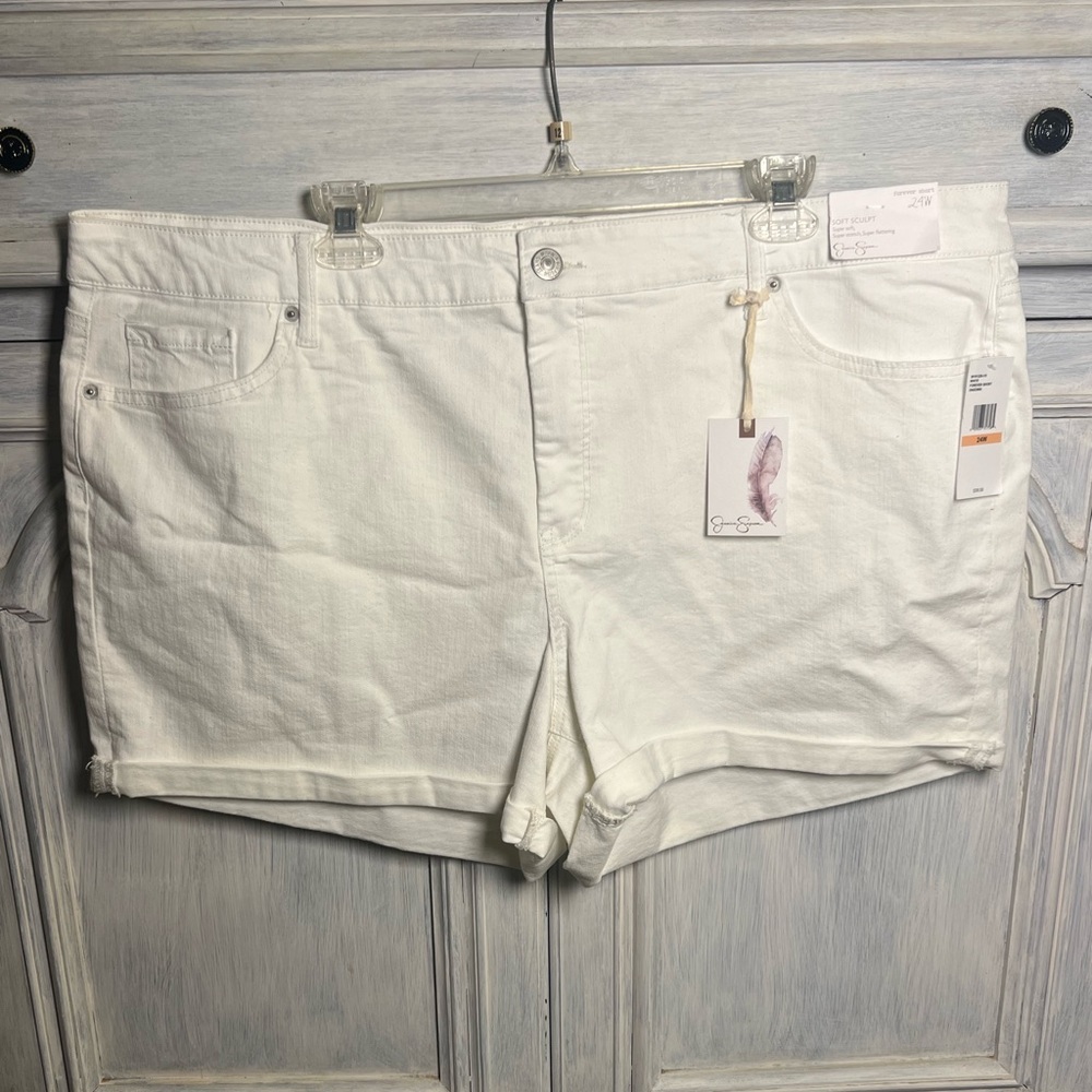 Jessica Simpson Classic White Denim Shorts - Picture 3 of 8